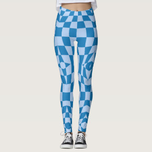 Distorted Chequered Pattern Leggings