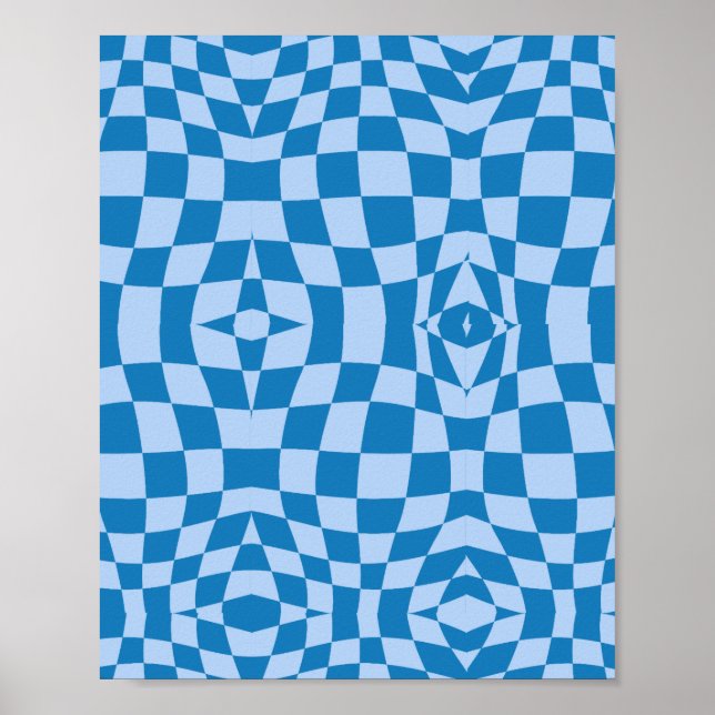 Distorted Chequered Pattern Poster (Front)