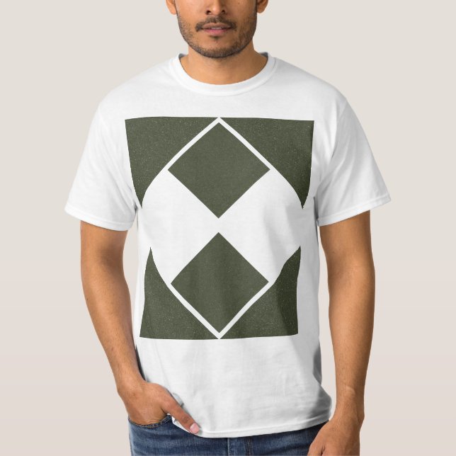 Distorted Diamond Duality T-Shirt – Moss Green (Front)