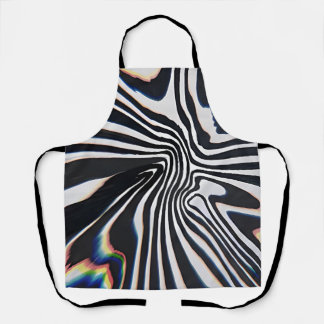 Distorted Line Art Prismatic Glitch Apron