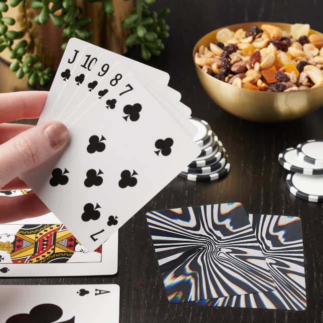 Distorted Line Art Prismatic Glitch Playing Cards (In Situ)