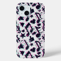 Distorted Musical Notes & Hearts Pattern