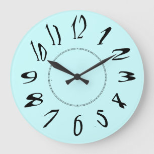 Distorted Numbers Large Clock