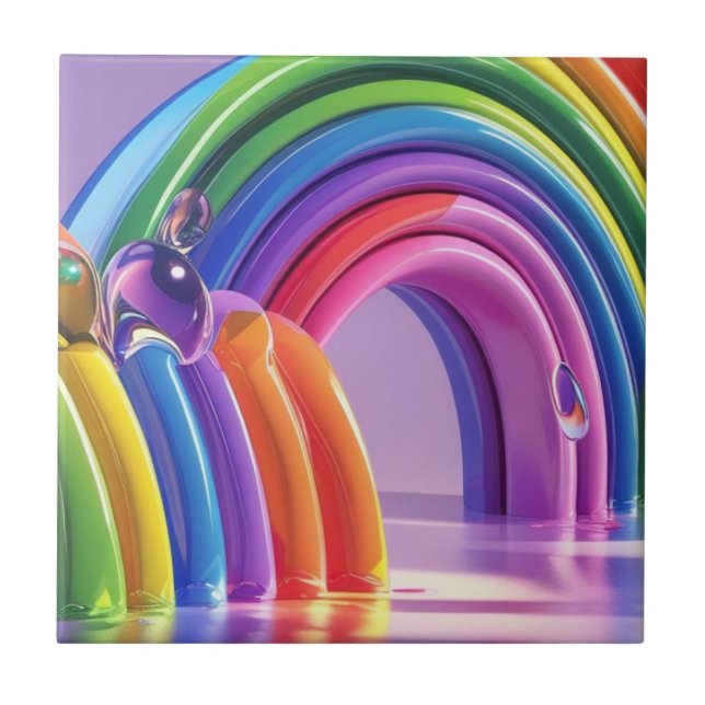 Distorted Rainbows Tile (Front)