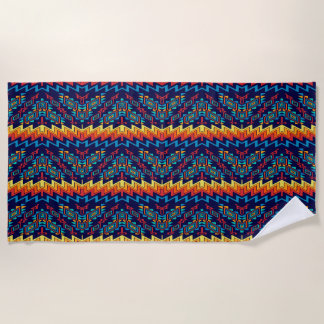 Distorted shapes abstract design beach towel