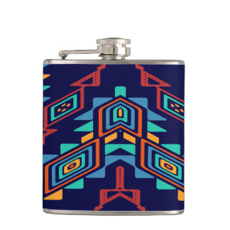 Distorted shapes abstract design hip flask