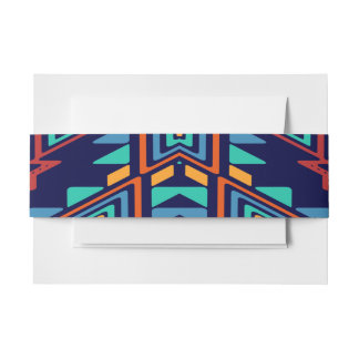 Distorted shapes abstract design invitation belly band