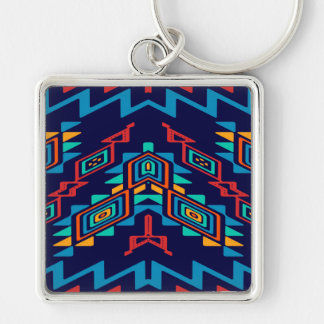 Distorted shapes abstract design key ring