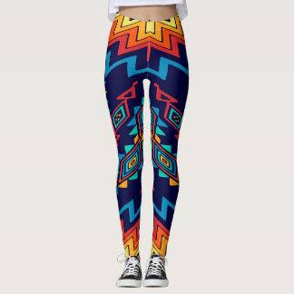 Distorted shapes abstract design leggings