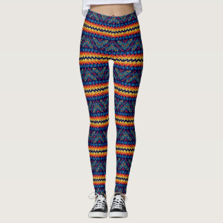 Distorted shapes abstract design leggings