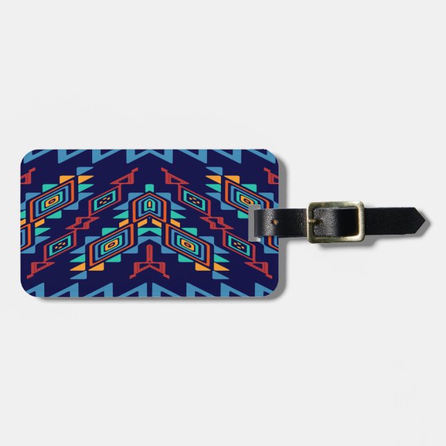 Distorted shapes abstract design luggage tag (Front Horizontal)