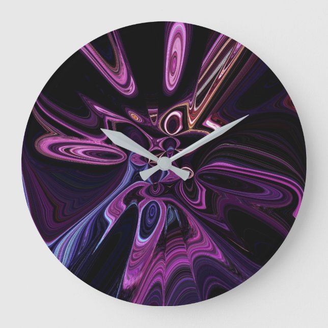 Distorted Time Purple Art Large Clock (Front)