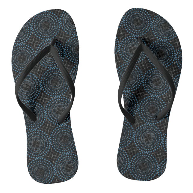 Distortion Circle 01b.Black BG Jandals (Footbed)