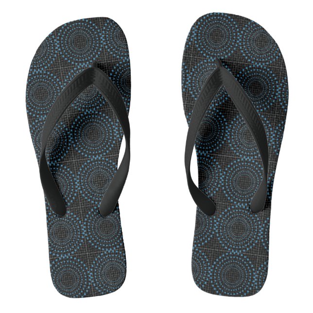 Distortion Circle 01b.Black BG Jandals (Footbed)