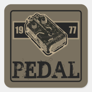 Distortion Pedal Square Sticker
