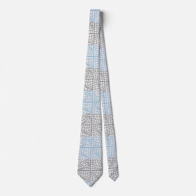 Distortion Wireframe 10 BKB.W OffWhite BG Tie (Front)
