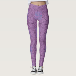 Distortion Wireframe 10 BKB.W Purple BG Leggings