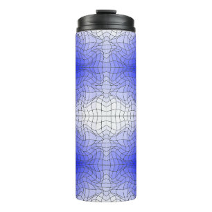 Distortion Wireframe.C01.GBluex4.Black Lines Thermal Tumbler