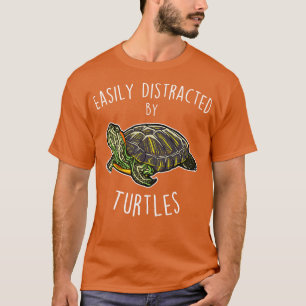 Distracted by Turtles RedEared Slider Reptile T-Shirt