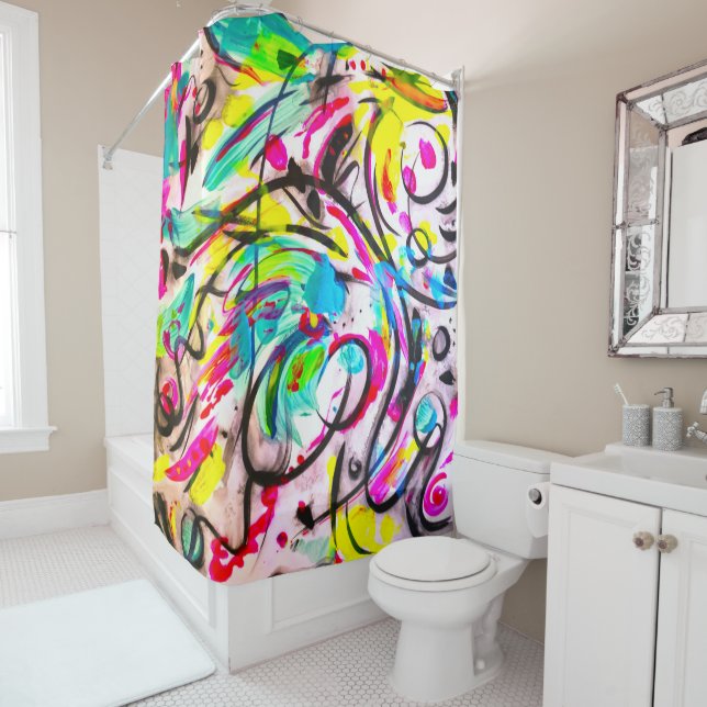 Distraction 3 shower curtain (In Situ)