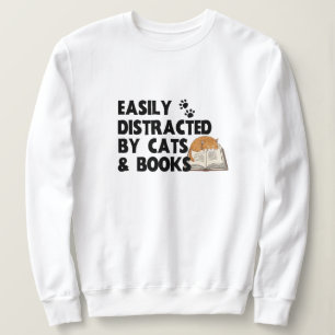 Distraction Cat Hoodie, Funny Book Lover Gift Sweatshirt