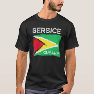 Distress Guyana Flag Berbice Guyana Guyana Roots T-Shirt