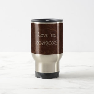 Distress Leather Look Print Stainless Steel Travel Mug