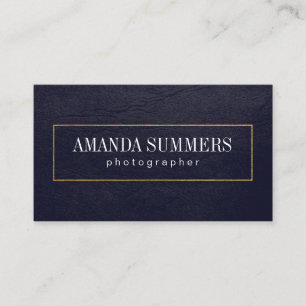 Distress Purple Gold Border Business Card