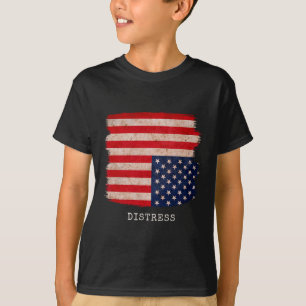 Distress Upside Down American Patriotic 4th July D T-Shirt