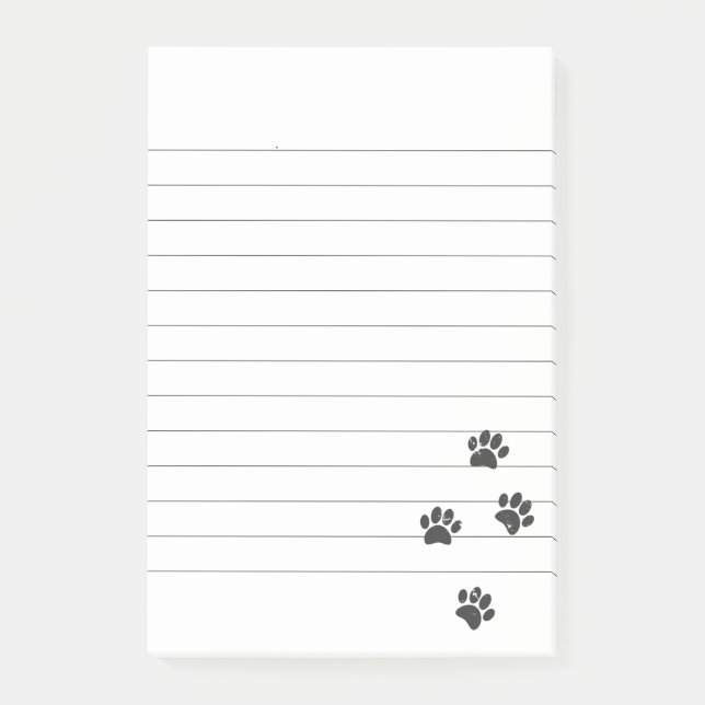Distresse Dog Paw Tracks Lined Post-it Notes (Front)