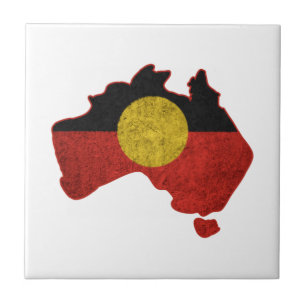 Distressed Aboriginal Flag  Tile