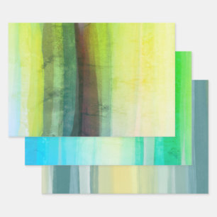 Distressed abstract painting multi-color variety wrapping paper sheet
