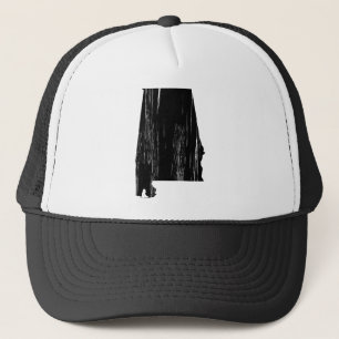 Distressed Alabama State Outline Trucker Hat