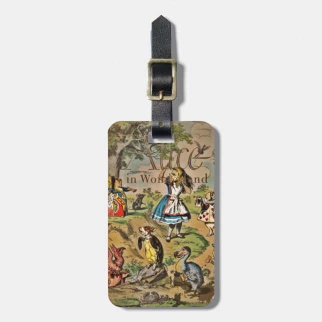 Distressed Alice and Friends Cover Luggage Tag (Front Vertical)