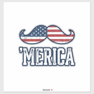 Distressed America Moustache Patriotic Vector Desi