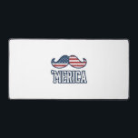 Distressed America Moustache Patriotic Vector Desi Desk Mat<br><div class="desc">Distressed America Moustache Patriotic Vector Design_1</div>