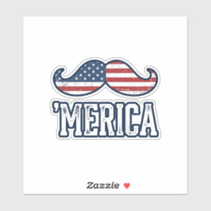 Distressed America Mustache Patriotic Vector Desig