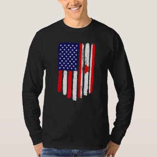 Distressed American Canada Flag Patriotic T-Shirt