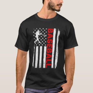 Distressed American Flag Baseball Patriotic 4Th Of T-Shirt