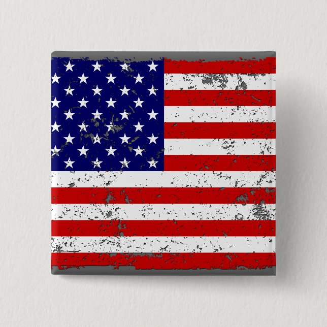 Distressed American Flag Button (Front)