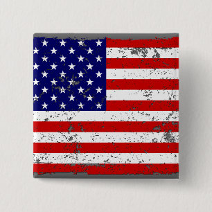Distressed American Flag Button