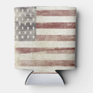Distressed American Flag Can Cooler