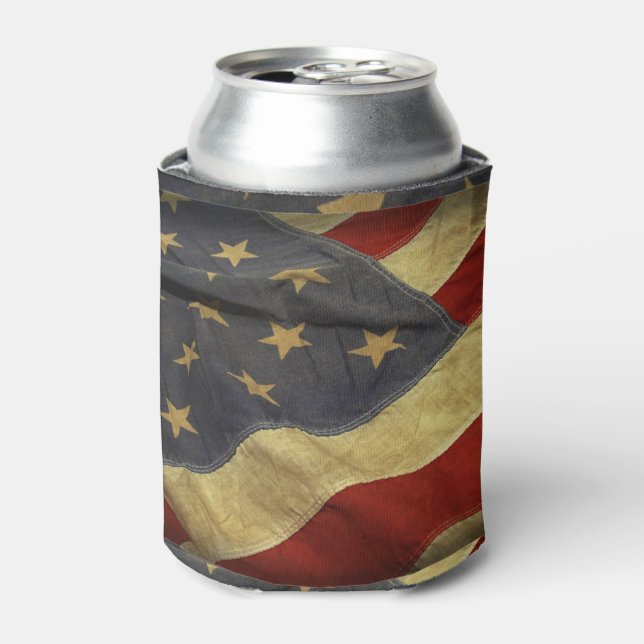 Distressed American Flag Can Cooler (Can Front)