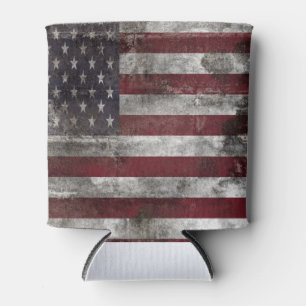 Distressed American Flag Can Cooler