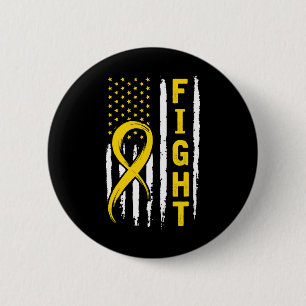 Distressed American Flag Childhood Cancer Awarenes 6 Cm Round Badge