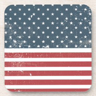distressed american flag coaster