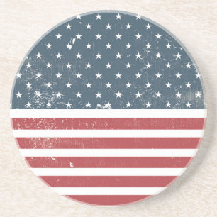 distressed american flag coaster