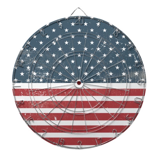 distressed american flag dartboard (Front)