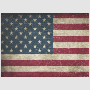 Distressed American Flag Decoupage Paper