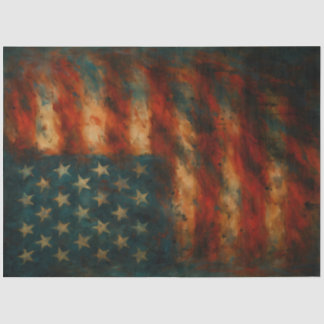 Distressed American Flag Decoupage Paper | Grunge